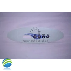 Gulf Coast Spas Small Oval Overlay Sticker, 4 Button