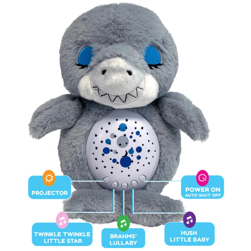 Happy Nappers Lullabrites Sweet Dreams Interactive Shark Plush - Grey & Blue