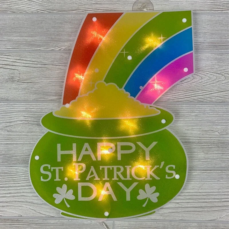 Happy St. Patrick's Day Shimmer Pot of Gold Light Decoration
