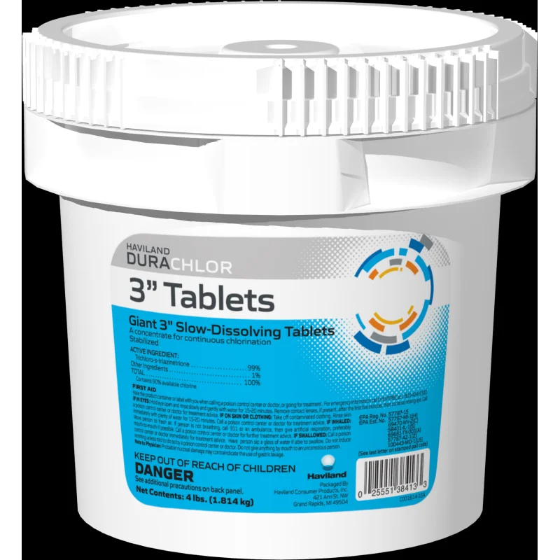 Haviland DuraChlor 3" Chlorine Tablets 4 lb Trichlor C008024-CS77C1