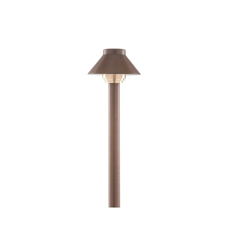 Hayward 4" Hat, Antique Brass Traditional Path Light, 12" Stem || 915400