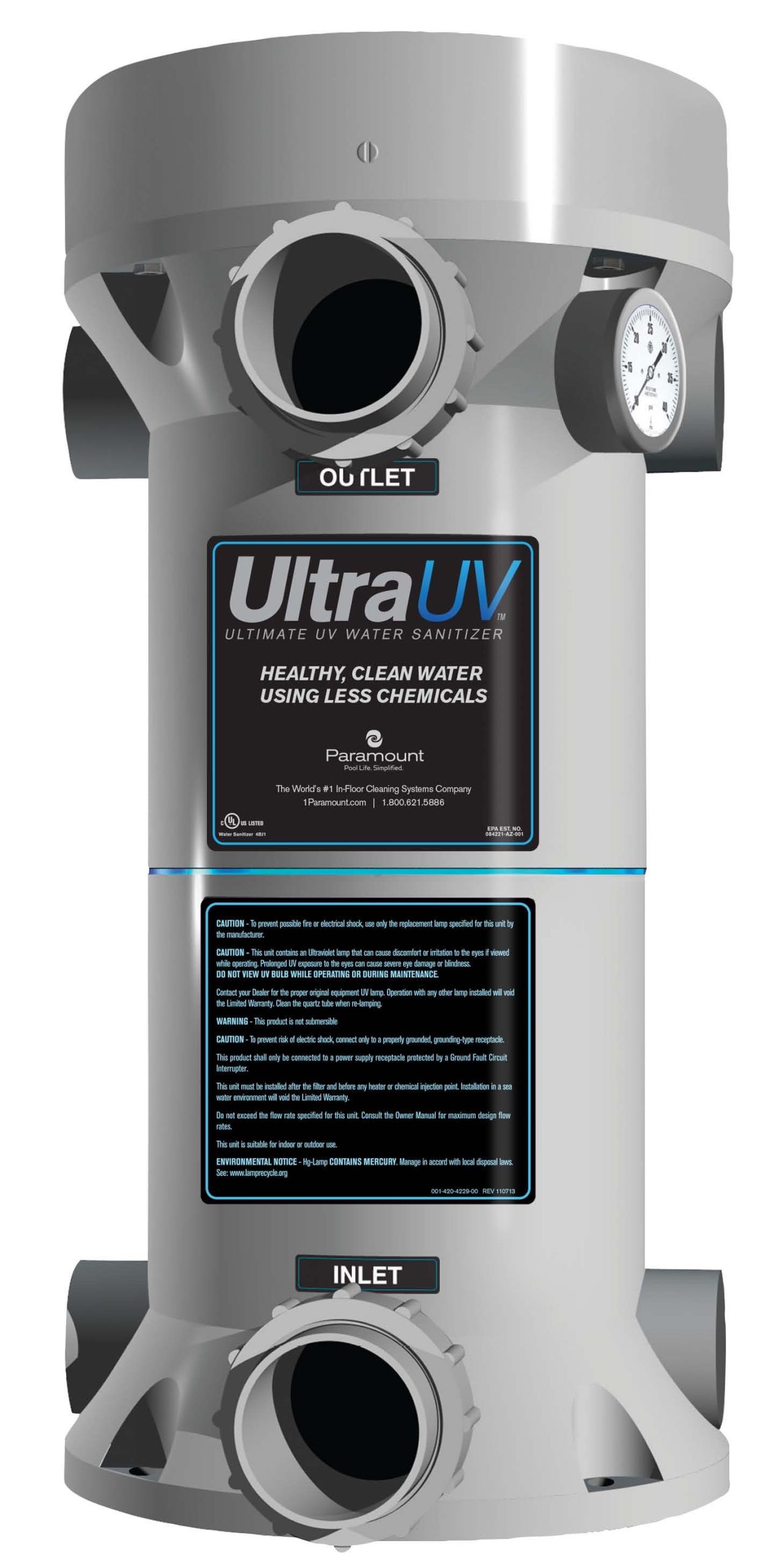 Hayward Ultra UV2 1 Lamp Water Sanitizer 230V