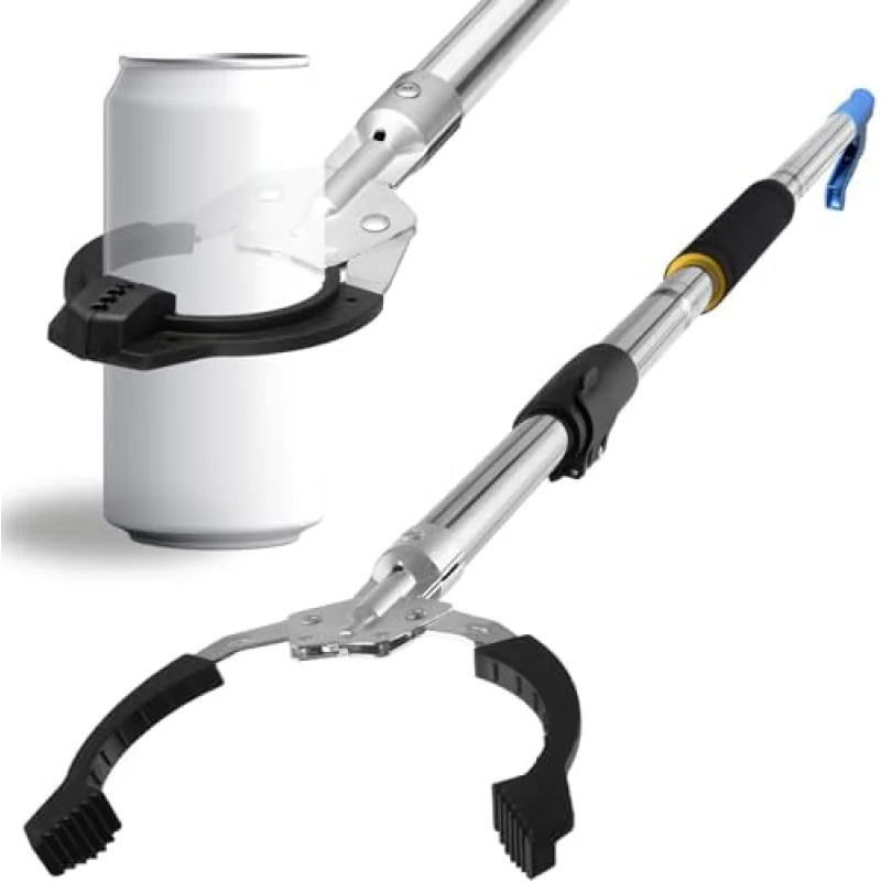 Heavy Duty Grabber Reacher Tool,52.5in Reacher Grabber Pickup Tool Extra Long No Need Bend Trash Picker Upper Grabber Stainless Steels Tube with Sponge Handle for Seaside Garden and Yard