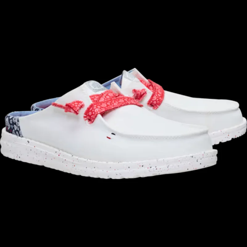 HEYDUDE Wendy Slip Americana Paisley Shoe (White/Multi) Size Women's 8