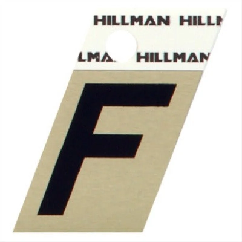 Hillman Fasteners 840504 Reflective Letter F 1.5in Black Gold 6pk