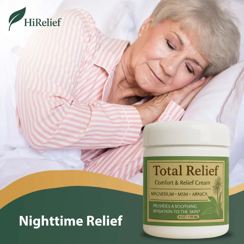 HiRelief Total Relief Magnesium Cream for ComfortFast-Absorbing MSM & Arnica Cream for Healthy, Comfortable Nerves and Daily Comfort4 Fl Oz (Pack of 3)