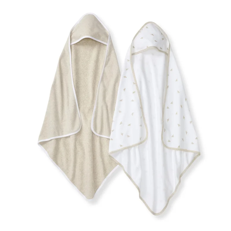 Hooded Towels, Absorbent Knit Terry, Super Soft Single Ply, 100% Organic Cotton