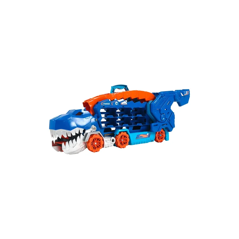 Hot Wheels City Ultimate Hauler - Transforming T-Rex with Dual Race Track, Stores Over 20 Cars
