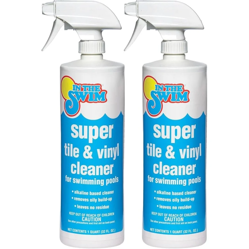 In The Swim Super Pool Tile and Vinyl Cleaner - Oil and Grime Remover - Alkaline Based - 1 Quart - 2 Pack