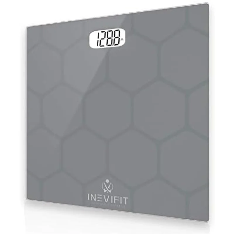 INEVIFIT Bathroom Scale, Highly Accurate Digital Bathroom Body Scale, Measures Weight up to 400 lbs. Includes Batteries