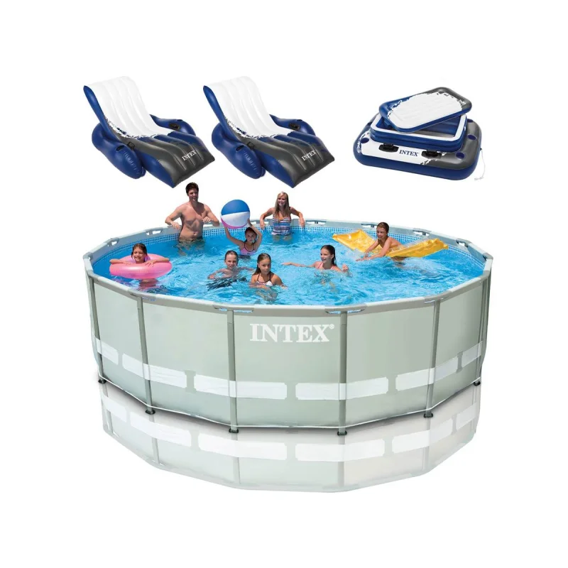Intex 16' x 48" Ultra Frame Swimming Pool Set w/ Filter Pump & Saltwater System