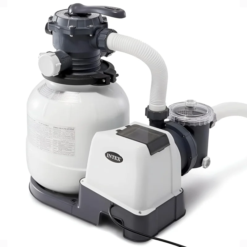 INTEX 2,100 GPH Krystal Clear Sand Filter Pump for Above Ground Pools, Swimming Pool Pump with Automatic Timer - Improved Circulation, Filtration, & Clarity