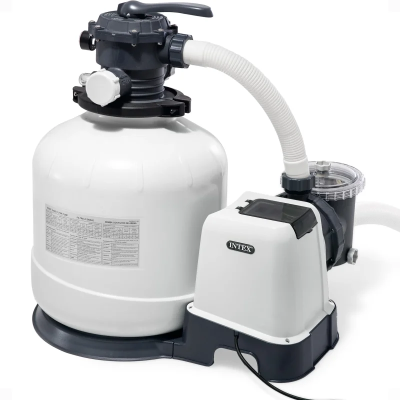 INTEX 3,000 GPH Krystal Clear Sand Filter Pump for Above Ground Pools, Swimming Pool Pump with Automatic Timer - Improved Circulation, Filtration, & Clarity