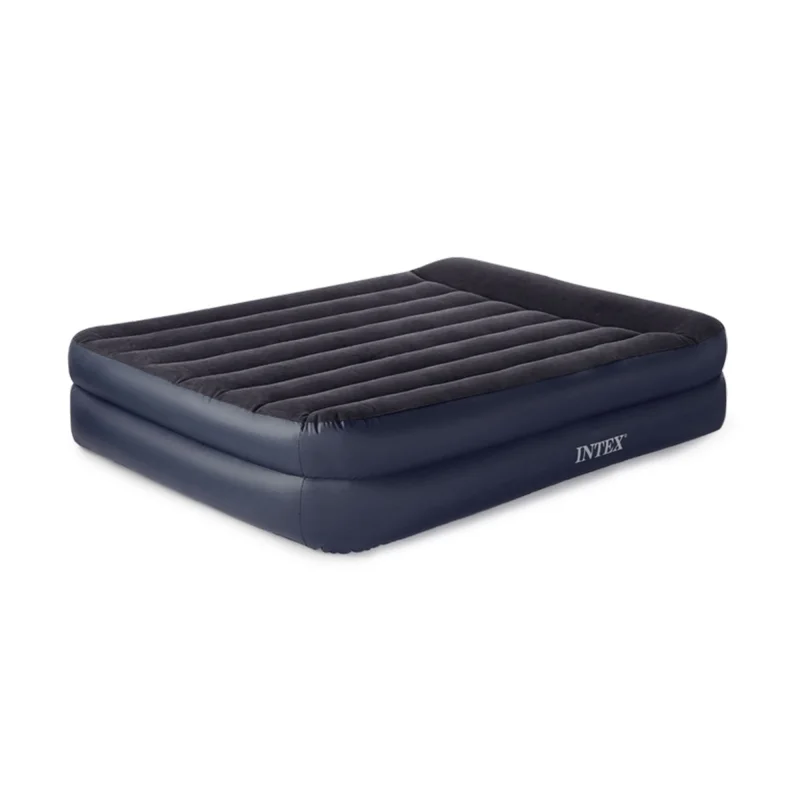 Intex 67701E Pillow Rest Air Bed Mattress w/Built In Air Pump & Pillow, Queen