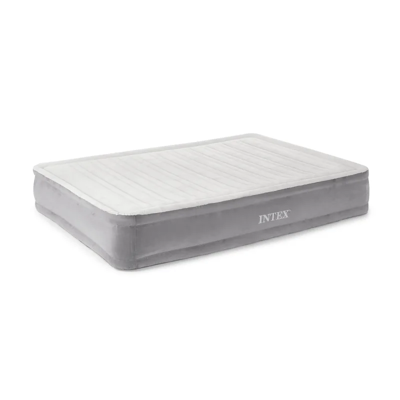 Intex Dura Beam Plus Series Mid Rise Airbed Mattress with Built In Pump, Queen