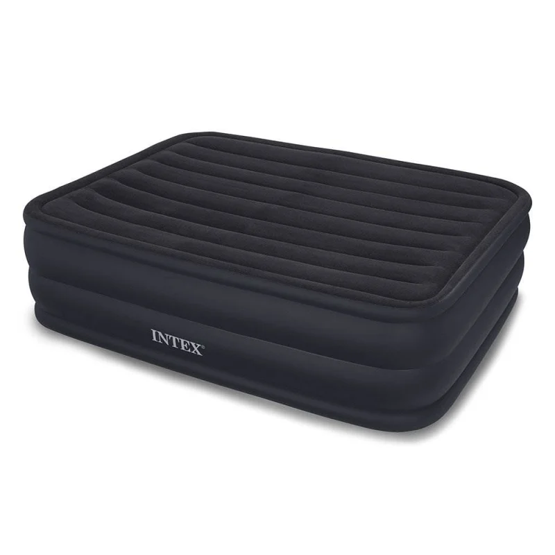 Intex Queen Raised Downy Inflatable Indoor Air Mattress Bed with Pump (4 Pack)