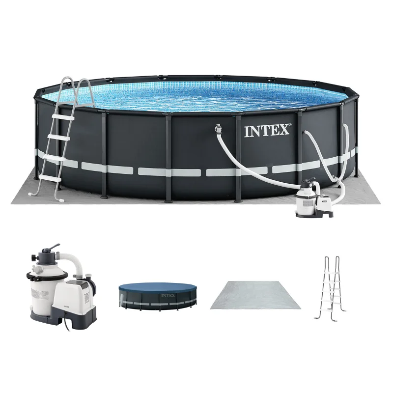 Intex Ultra XTR Frame 14' x 42" Round Above Ground Outdoor Swimming Pool Set
