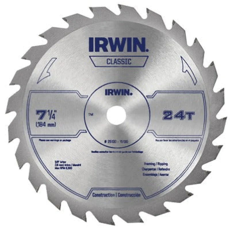 Irwin 25130 Carbide Tipped Circular Saw Blade 7-1/4in 24T