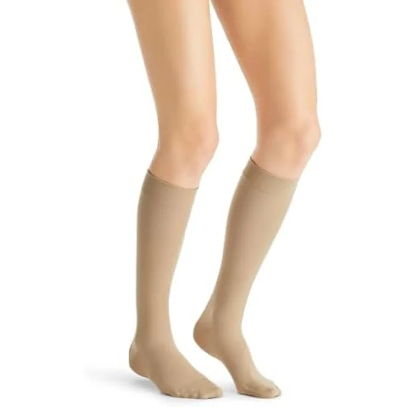 JOBST UltraSheer Knee-High Compression Stockings for Women - Closed Toe - Medical Compression 20-30 mmHg - For Varicose and Spider Veins - Helps Prevent Swelling - Natural, Medium Petite