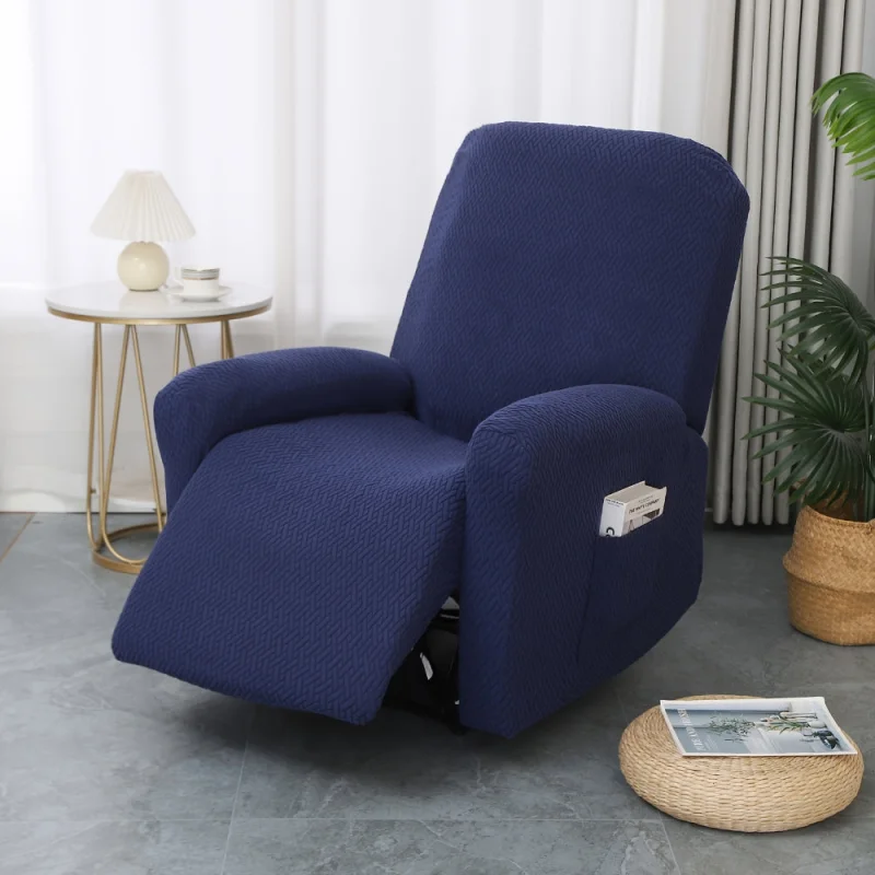 Juno Collection | Recliner Chair Cover with Side Pocket for Enhanced Comfort Midnight Weave