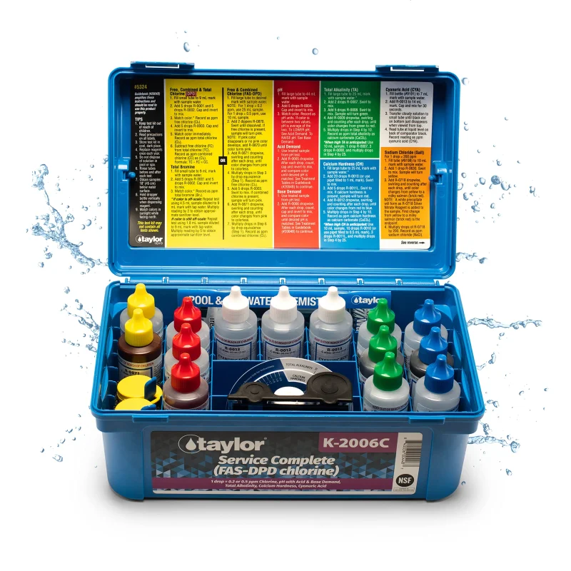 K-2006C Taylor Service Complete FAS-DPD Pool Test Kit | Chlorine, pH, Alkalinity, Hardness & CYA