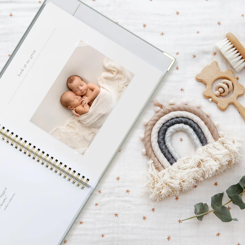 Keepsake Baby Memory Book for Boys and GirlsTimeless First 5 Year Baby BookNeutral Journal Scrapbook or Photo Album - Record a Milestone for Every Event from Birth to Age 5