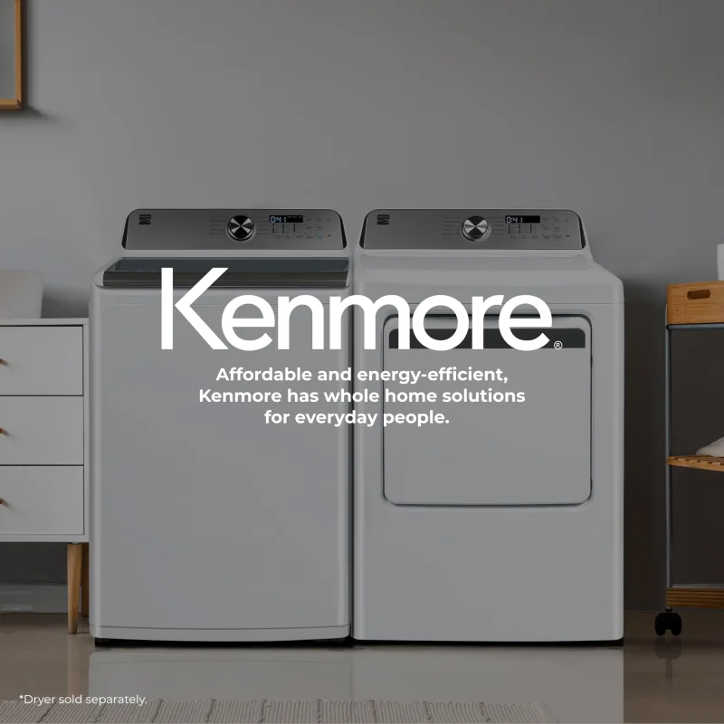 Kenmore 4.4 cu. ft. Top Load Washer with Triple Action Agitator for Tough Dirt & Stains - Reduce Laundry Time with Accela Wash & Express Wash - LED - White