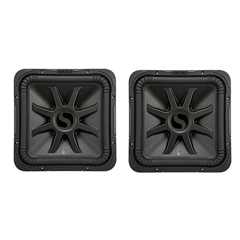 Kicker L7R 10 Inch 1000W Max Power 2 Ohm DVC Square Car Audio Subwoofer (2 Pack)
