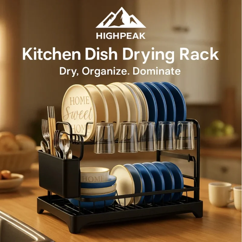 Kitchen Dish Drying Rack Black