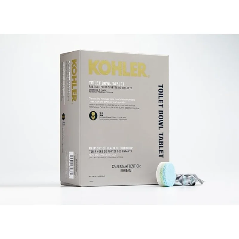 Kohler K-28634-NA Toilet Bowl Cleaning Tablets, Clean & Remove Stains, Fresh Ocean Scent, 32 Individually Wrapped Tablets