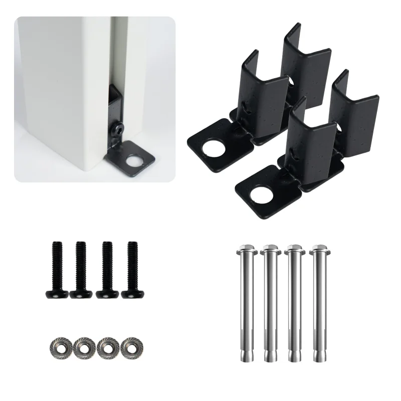 Kozyard Ground Mounting Kit for 2-Panel Privacy ScreensPerfect for Securing to ConcreteHelps Hide Clutter and Keep Your Outdoor Space NeatFits Both White & Black Panels