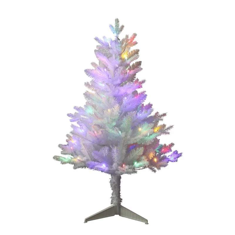 Kurt S. Adler 3' Pre-Lit Multicolor LED Jackson White Pine Tree