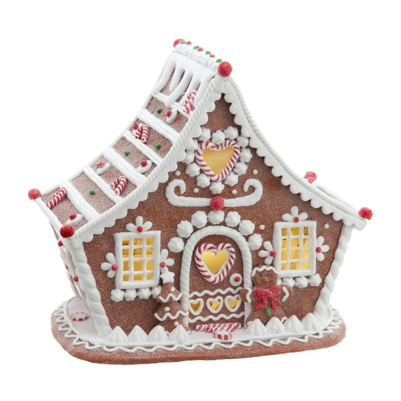 Kurt S. Adler 7.87 Battery Operated LED Gingerbread House With White Icing