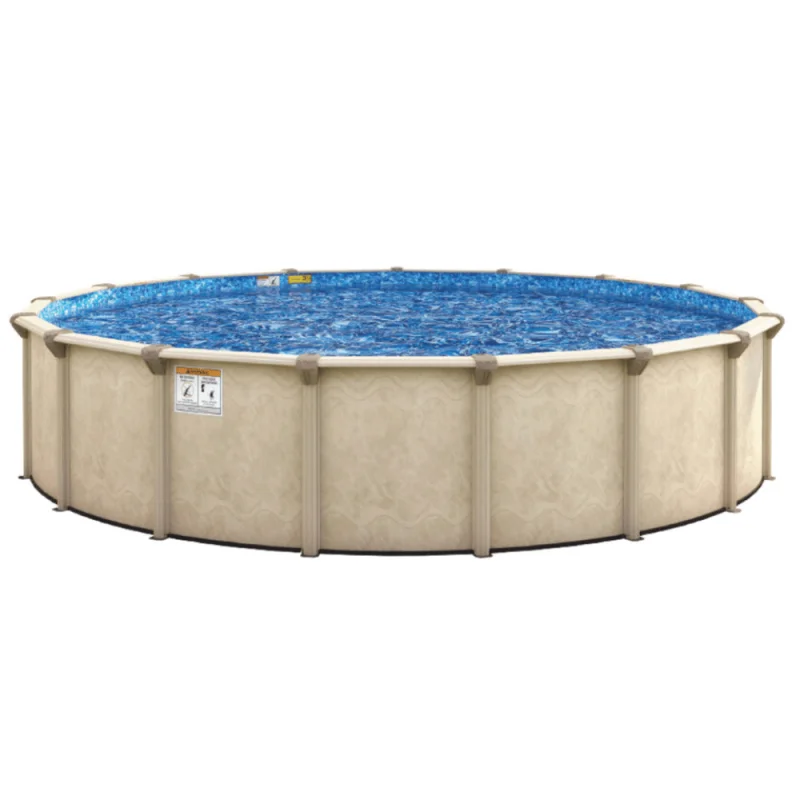 Lake Vista Round Above-Ground Pool Kit, 52"/54" Wall Height, 7" Steel Top Rails