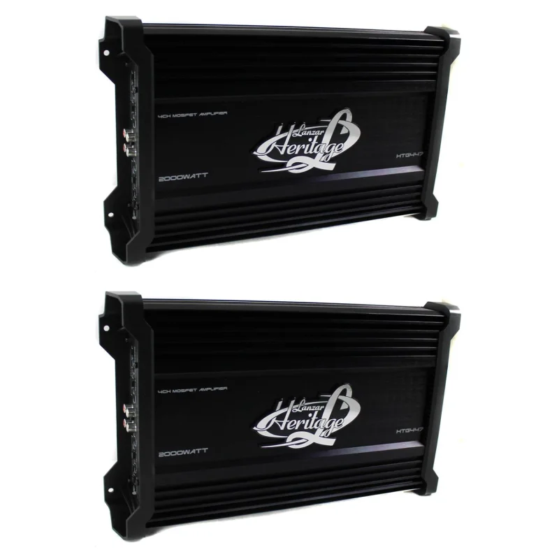 LANZAR 2000W 4 Channel Car Digital Amplifier Power Amp Stereo MOSFET (2 Pack)
