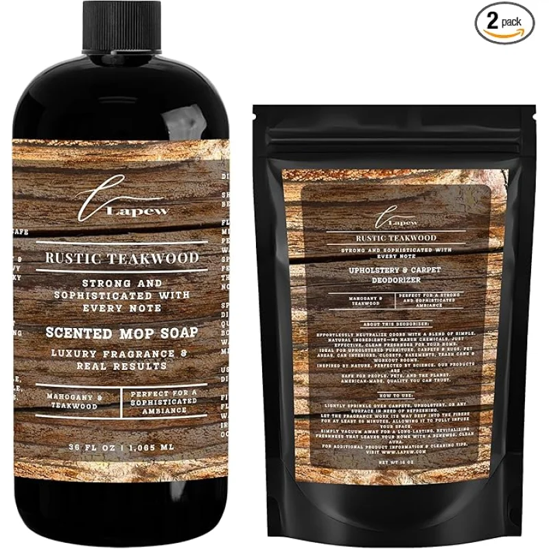 Lapew Crushed Candy Cane BundleCarpet Deodorizer Powder & Scented Mop Soap SetOdor Eliminator for Pet-Friendly Homes