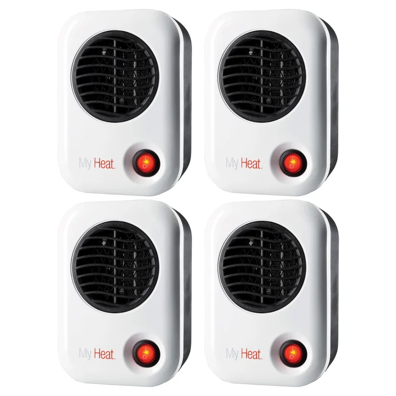 Lasko 101 MyHeat 200W Portable Electric Ceramic Space Heater, White (4 Pack)
