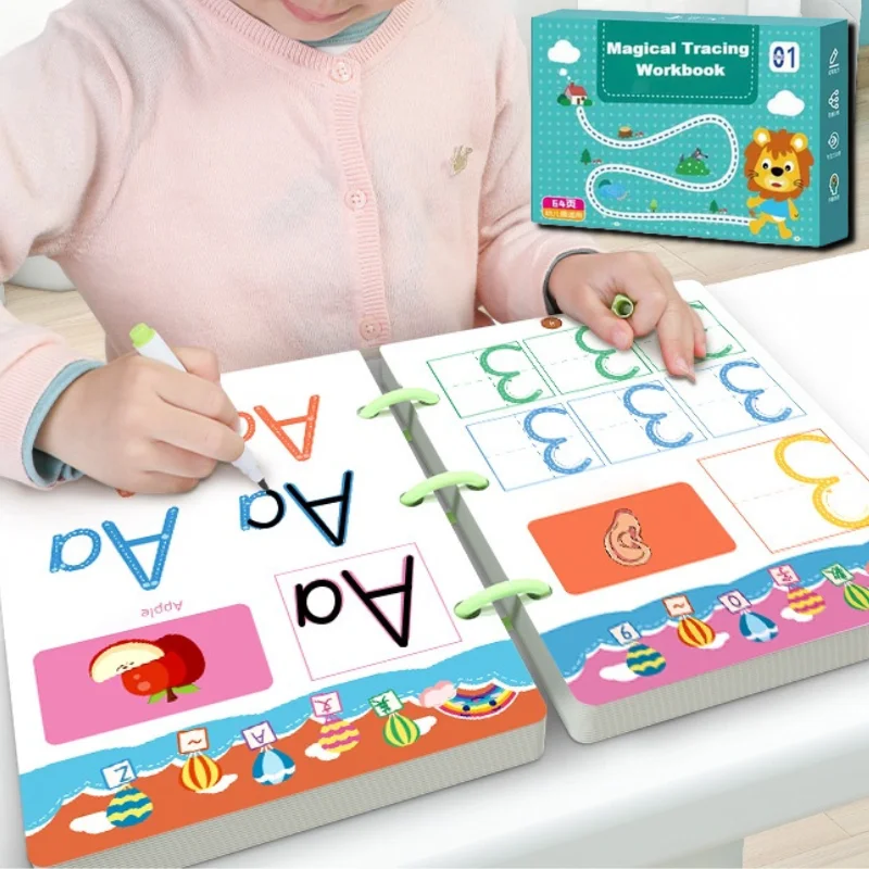 Learning Essentials | Reusable Tracing Workbook Set with Wipe-Clean Pages | Fun Exercises for Early Writing Skills