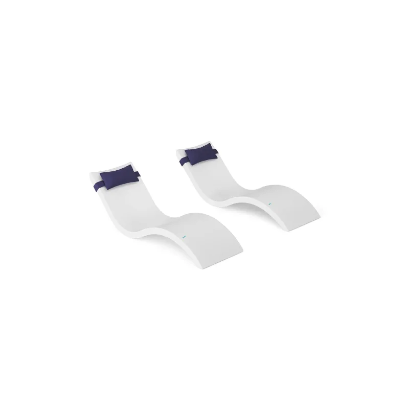 Ledge Lounger Signature Chaise and Headrest Pillow In-Pool Set White