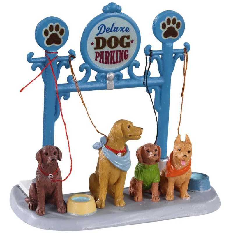 Lemax Caddington Village Table Accent: Dog Parking #13567