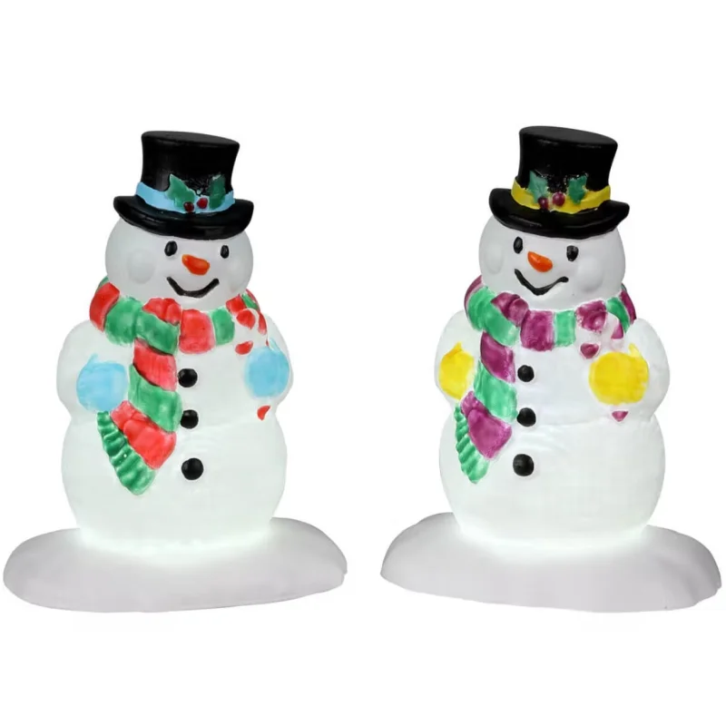 Lemax Santa's Wonderland Accessories: Holly Hat Snowman, Set of 2 #24965
