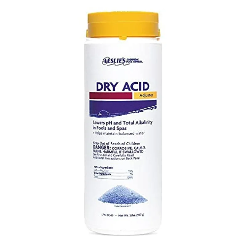 Leslie's Dry Acid pH Down for Swimming Pools, Spas, and Hot Tubs - Reduces pH and Total Alkalinity Levels - Safe On All Surfaces - 2 Pounds