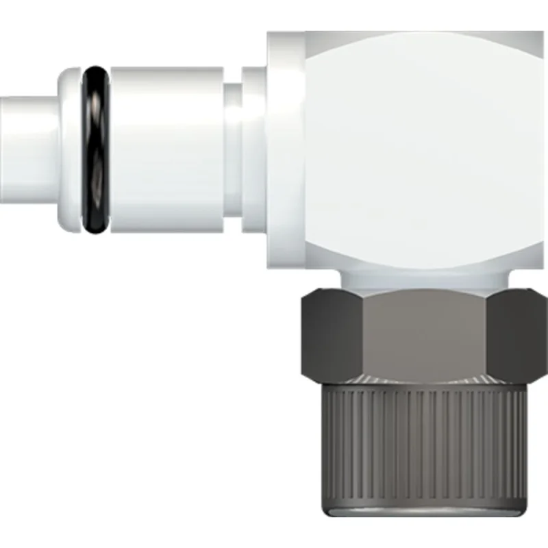 LinkTech 40AC Series Elbow Male, Valved, 3/8" PTF, Natural Acetal