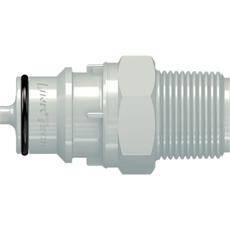 LinkTech 60PP Series Male Thread Male, Valved, 1/2" MNPT, Polypropylene, EPDM