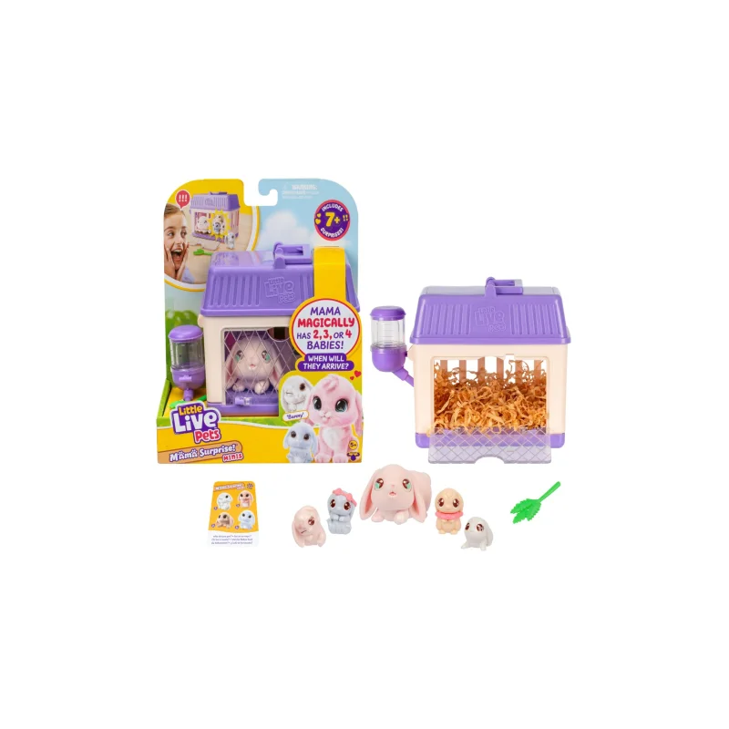 Little Live Pets Mama Surprise Mini Playset Bunny - Interactive Hutch