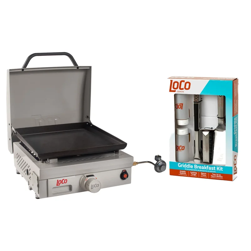 Loco Cookers Portable Digital Propane Burner & 5 Piece Griddle Breakfast Kit