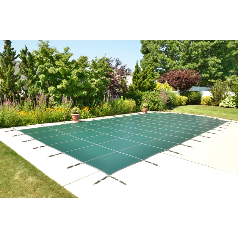 Loop-Loc 22 ft. x 44 ft. Rectangle Super Dense Mesh Green Safety Cover