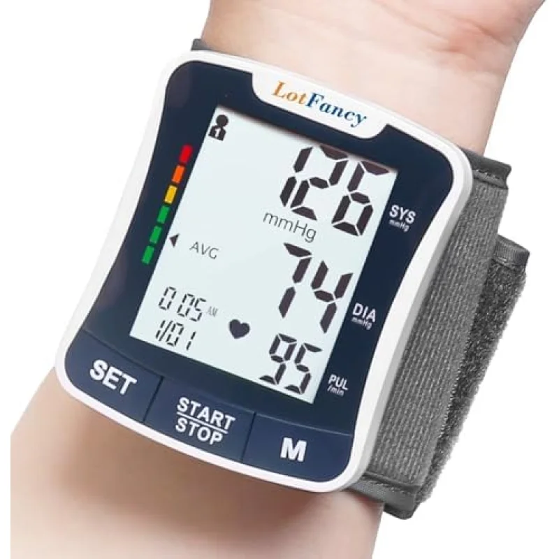 LotFancy Talking Blood Pressure Monitor, Blood Pressure Monitors for Home Use, Blood Pressure Machine with Voice Broadcast, Wrist Blood Pressure Cuff 5.3"-8.5"