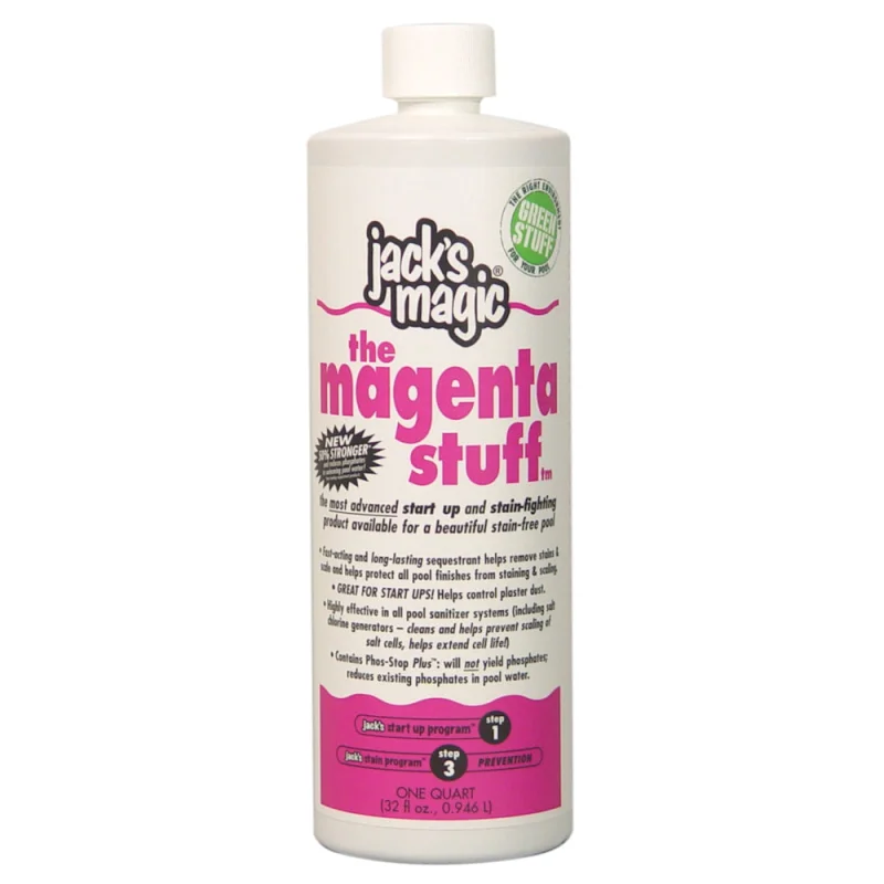 Magenta Stuff Metal Remover For Pools | Heavy Duty | 32 oz | Jacks Magic
