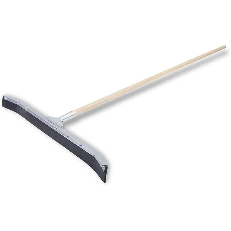 MARSHALLTOWN Asphalt Squeegee, 36 Inch Neoprene Curved Blade, 60 Inch Wood Handle, Spread Sealer Over Asphalt, Reversible, RED700248